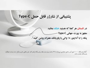 پنکه رومیزی شیائومی مدل Smart Desktop Air Circulation Fan طرح Type-C Input